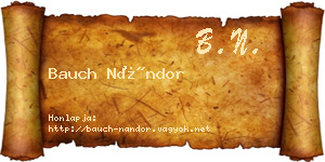 Bauch Nándor névjegykártya
